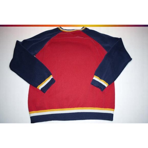 Vintage USPA Polo Dog Knit Sweater Medium – Red Navy Varsity Y2K Style Rare Grap - Picture 6 of 7